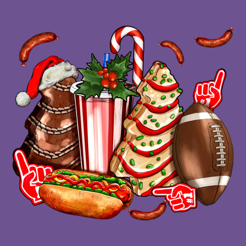 Christmas Tree Cake American Football  Ball And Hot Dogs Ado Vintage Tee by AdoDesignShop | Teevron
