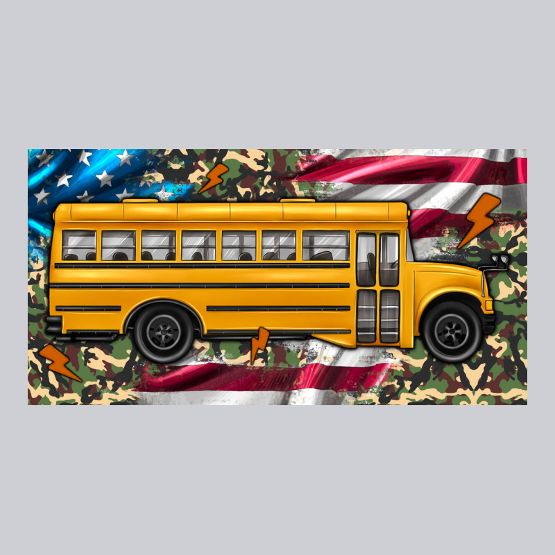 School Bus Camouflage American Flag License Plate Heavyweight Sweatshirt by Artiststas | Teevron