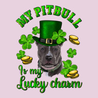 St. Patrick's Day My Pitbull Is My Lucky Charm With Hat Ladies Tee | Teevron
