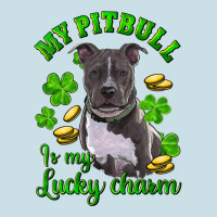 St. Patrick's Day My Pitbull Is My Lucky Charm Ladies Tee | Teevron