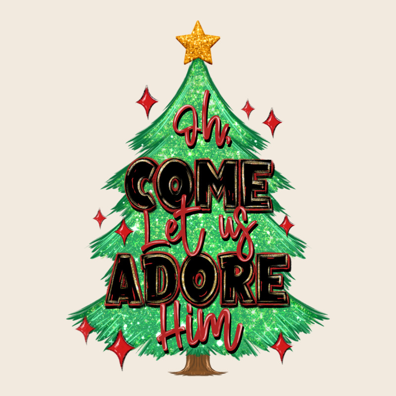Oh Come Let Us Adore Him Christmas Tree Zipper Hoodie by MaliasSmallBusiness | Teevron