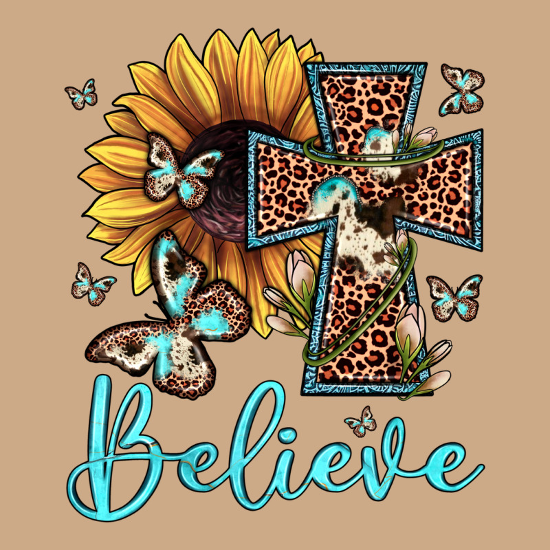 Believe Leopard Cross Sunflower Butterfly Vintage Hoodie by JahusDesignShop | Teevron