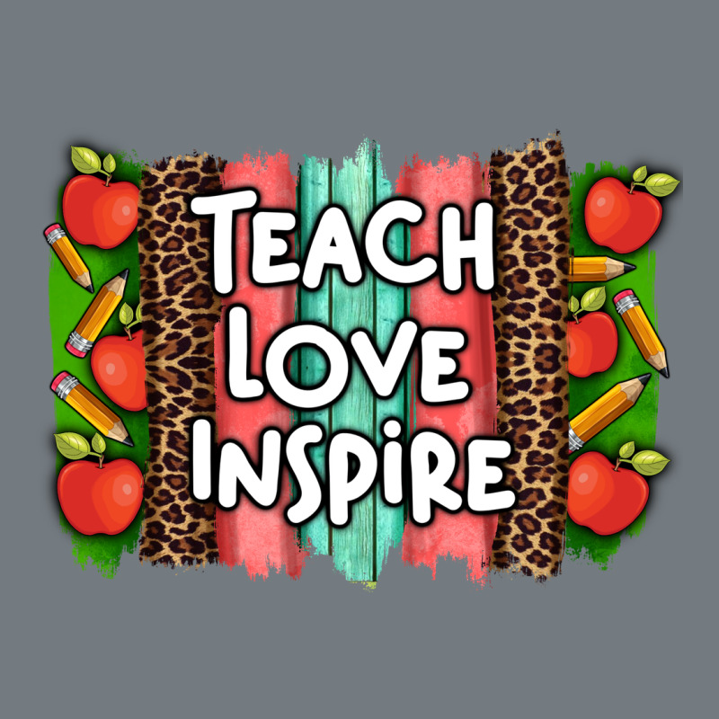 Teach Love Inspire Brushstroke With  And Pen Leopard Heavyweight Sweatshirt by Artiststas | Teevron
