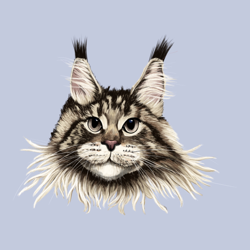 Maine Coon Cat Face Long Sleeve Tee by LillyAllenDesigns | Teevron