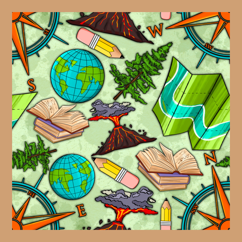 Geography Class Seamless Pattern Vintage Tee by BundleAndBundleShop | Teevron