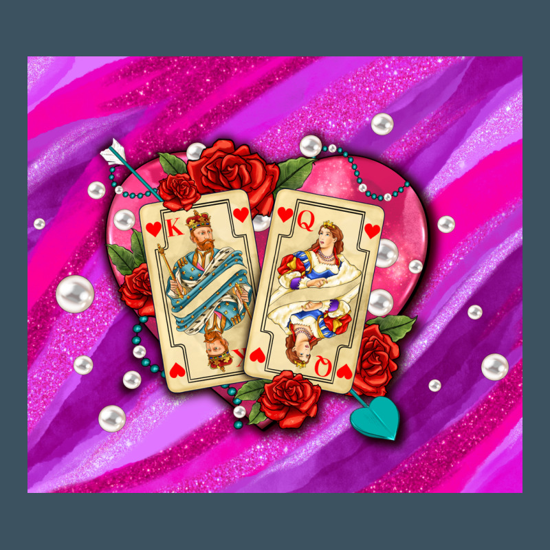 Valentines Day Playing Cards And Pearl Watercolor Urban Heavy Tee by AdoDesignShop | Teevron