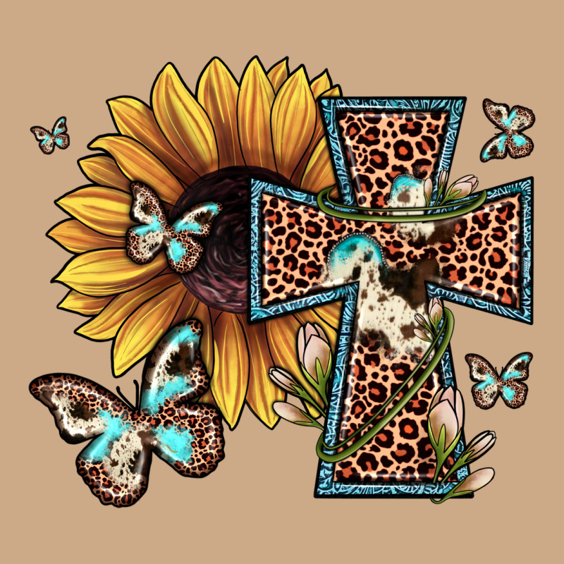 Leopard Cross Sunflower Butterfly Vintage Hoodie by JahusDesignShop | Teevron