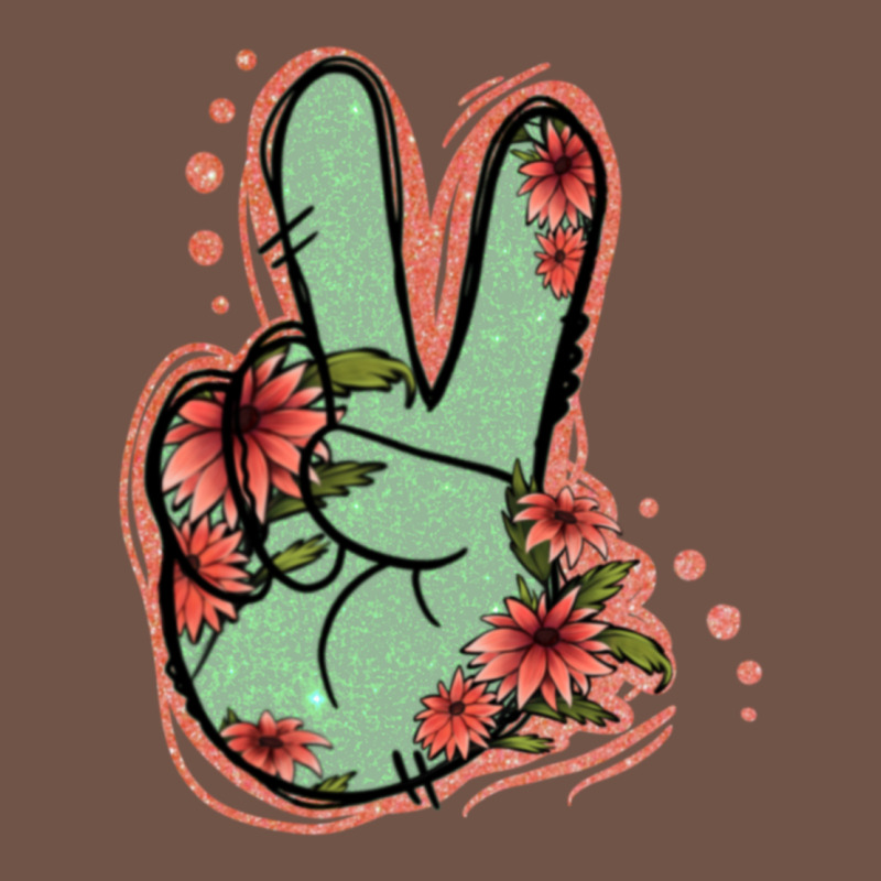Green Glitter Floral Peace Sign Premium Sweatshirt by Jasminsmagicworld | Teevron