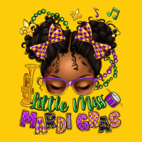 Little Miss Mardi Gras Afro Messy Bun Kid Premium Hoodie | Teevron