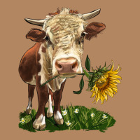 Hereford Heifer With Sunflower Long Sleeve Tee | Teevron