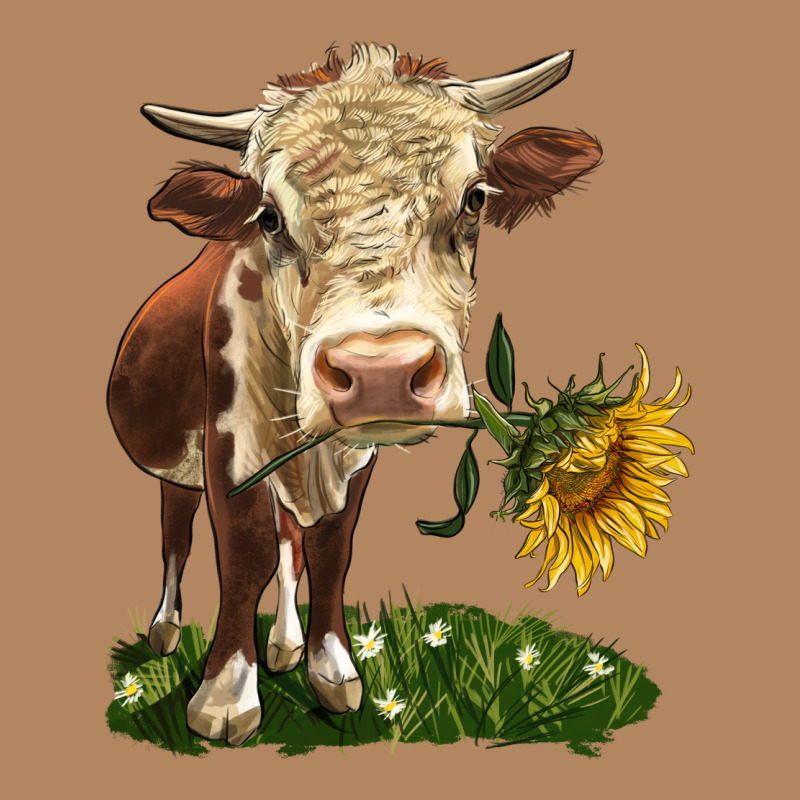 Hereford Heifer With Sunflower Long Sleeve Tee by LillyAllenDesigns | Teevron