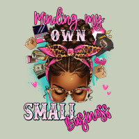 Minding My Own Small Business Afro Messy Bun Ladies Tee | Teevron