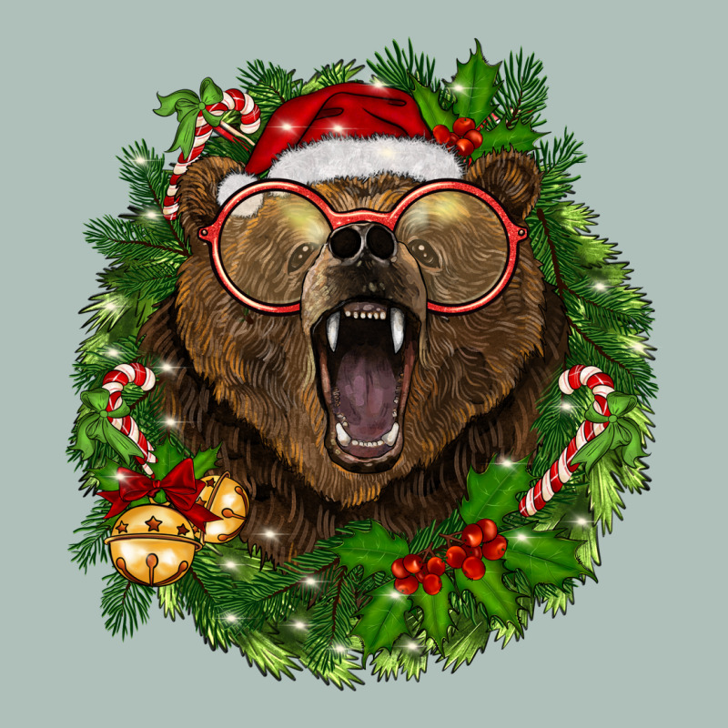 Christmas Bear  Wreath Heavyweight Hoodie by BarkalooDesign | Teevron