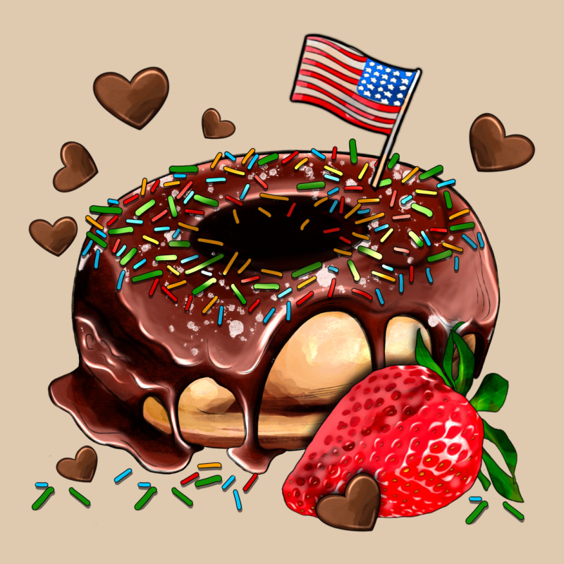 Donut Strawberry And Usa Flag Heavyweight Sweatshirt by AdoDesignShop | Teevron