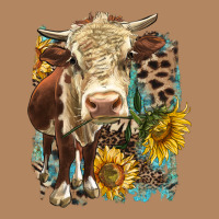 Hereford Heifer With Sunflower And Leopard Long Sleeve Tee | Teevron