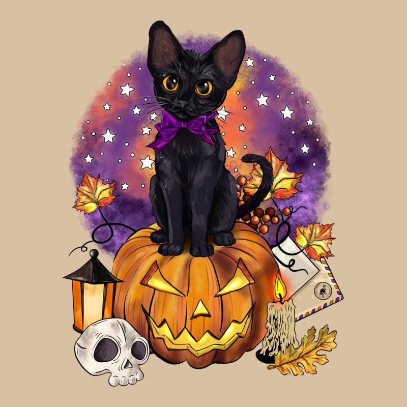 Halloween Black Cat Pumpkin Heavyweight Hoodie by BarkalooDesign | Teevron