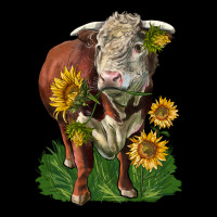 Hereford Bull With Sunflowers Long Sleeve Tee | Teevron