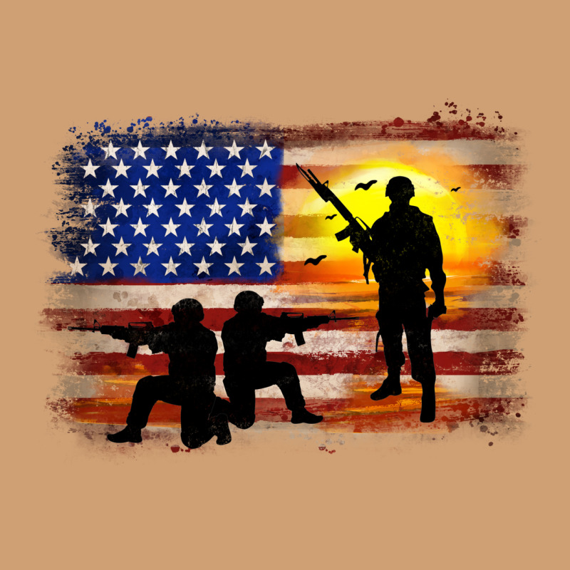 American Flag Soldier Sunset Vintage Tee by JahusDesignShop | Teevron