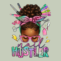 Nail Hustler Afro Messy Bun Ladies Tee | Teevron
