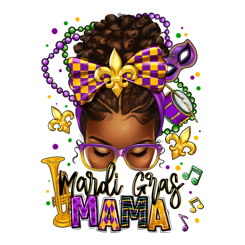 Mardi Gras Mama Afro Messy Bun Premium Hoodie by texasbilliewilder | Teevron