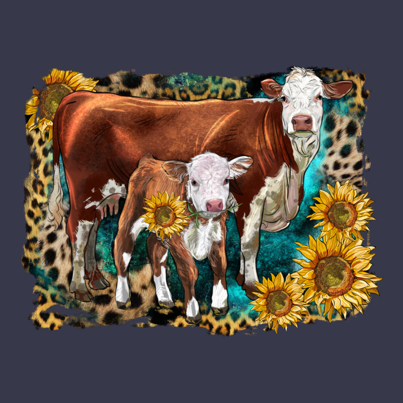 Hereford Cow And Hereford Calf With Leopard Long Sleeve Tee by LillyAllenDesigns | Teevron