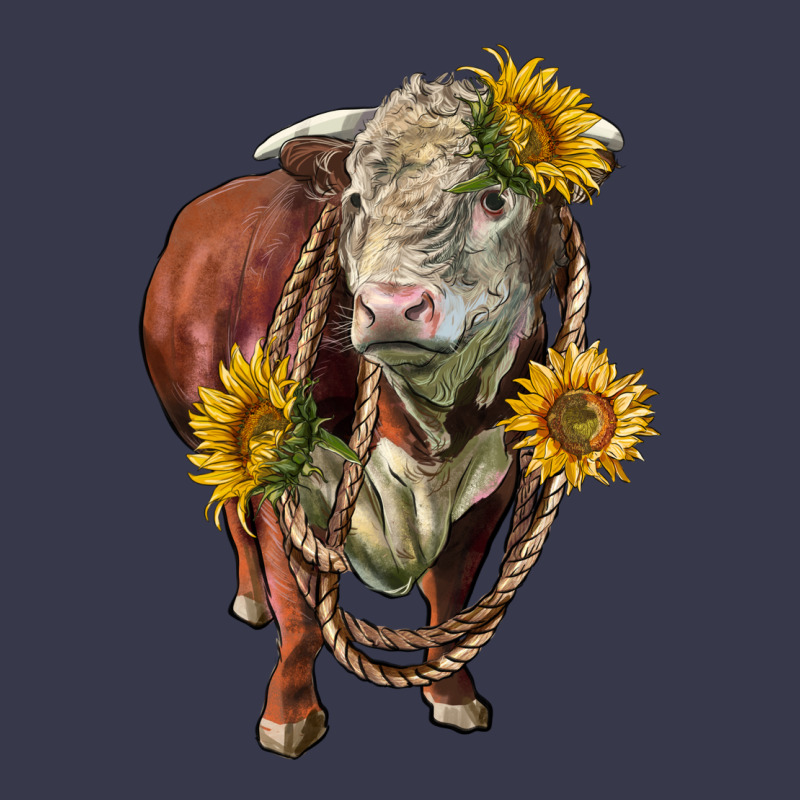 Hereford Bull Rope And Sunflowers Long Sleeve Tee by LillyAllenDesigns | Teevron