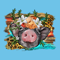 Baby Pig With Floral And Western Background Premium Sweatshirt | Teevron