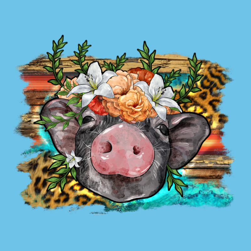 Baby Pig With Floral And Western Background Premium Sweatshirt by BarkalooDesign | Teevron