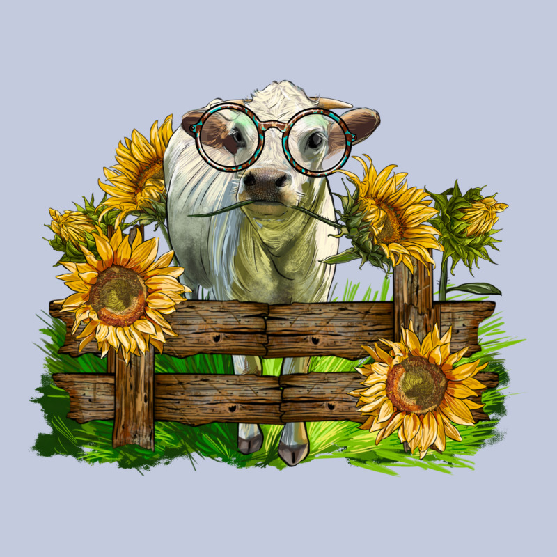 Charolais Heifer With Sunflowers Long Sleeve Tee by LillyAllenDesigns | Teevron