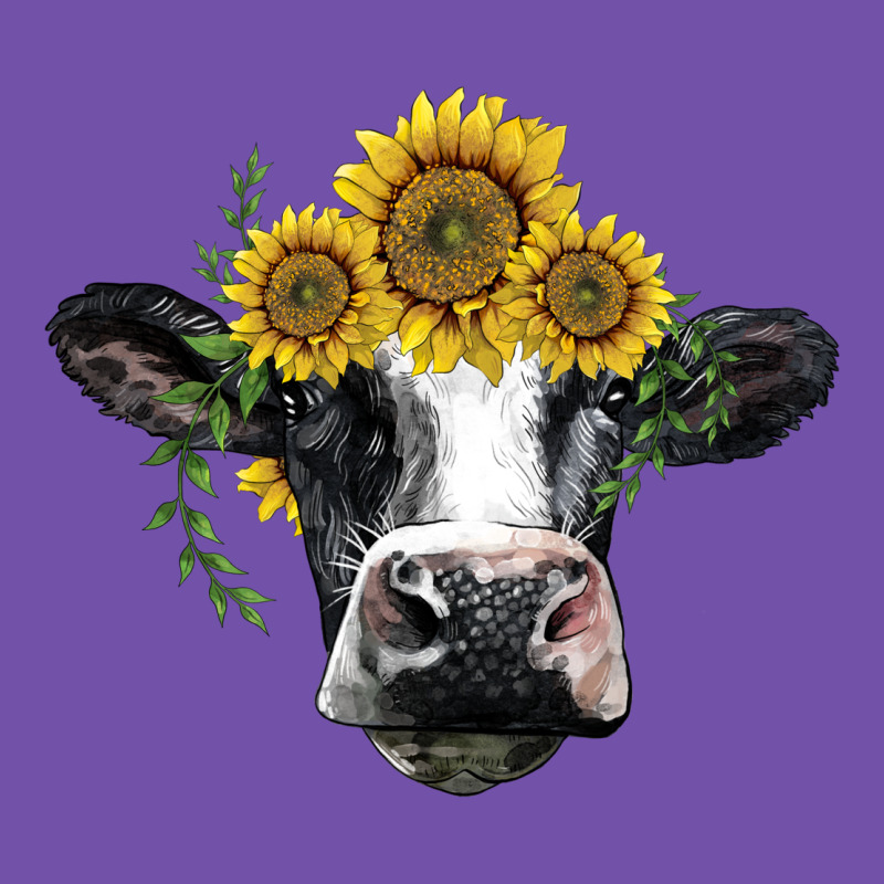 Holstein Cow With Sunflower Premium Sweatshirt by BarkalooDesign | Teevron
