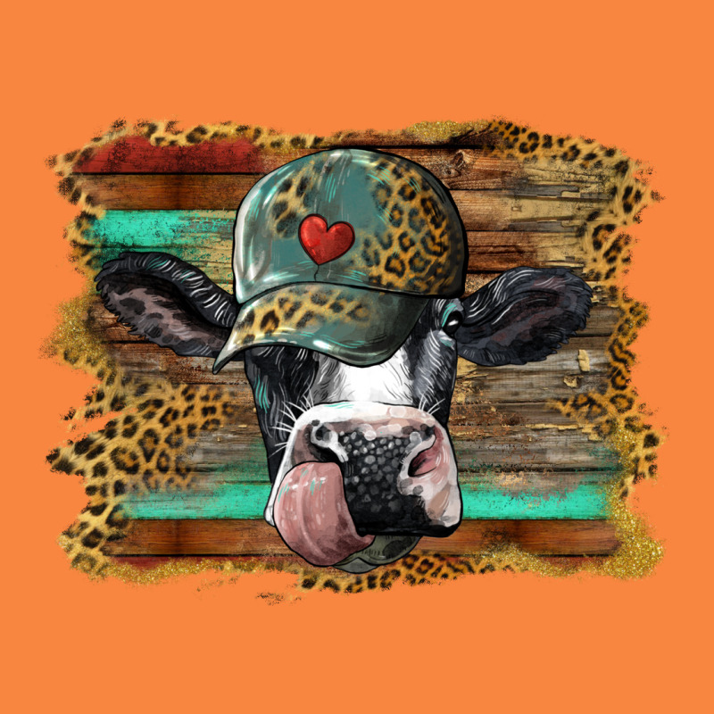 Holstein Cow With Cap And Leopard Background Premium Sweatshirt by BarkalooDesign | Teevron