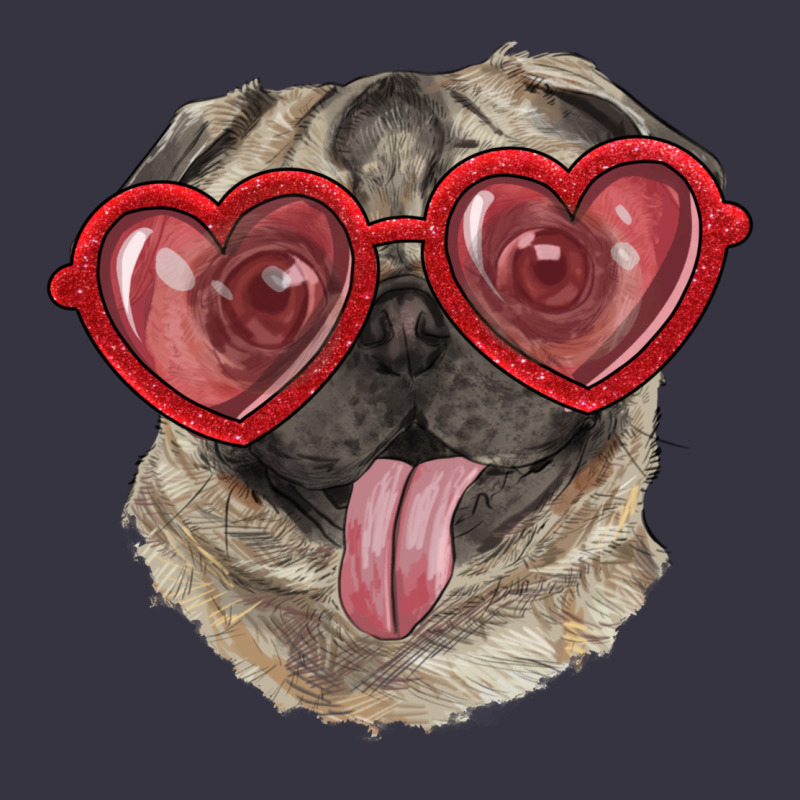 Pug With Love Glasses Vintage Hoodie by RanaPortraitStore | Teevron
