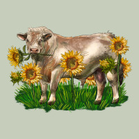 Charolais Bull With Sunflowers Long Sleeve Tee | Teevron