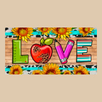 Love And Sunflower With Pen And Apple License Plate Template Heavyweight Sweatshirt | Teevron