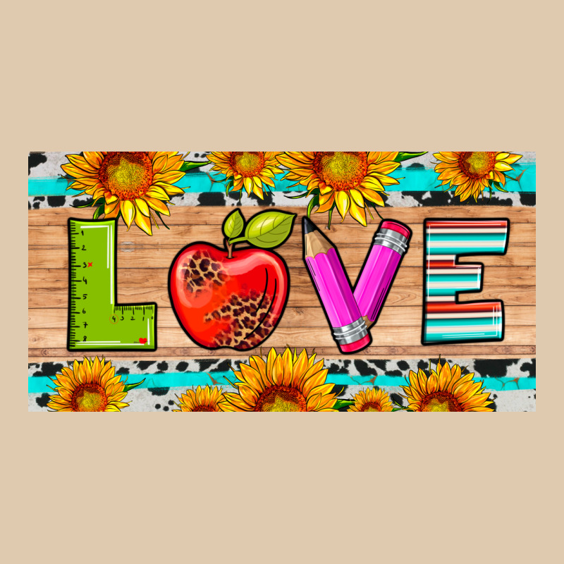 Love And Sunflower With Pen And Apple License Plate Template Heavyweight Sweatshirt by Artiststas | Teevron