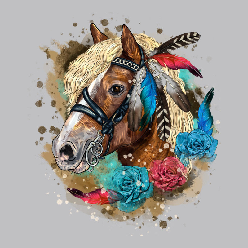 Haflinger Horse Floral Long Sleeve Tee by LillyAllenDesigns | Teevron