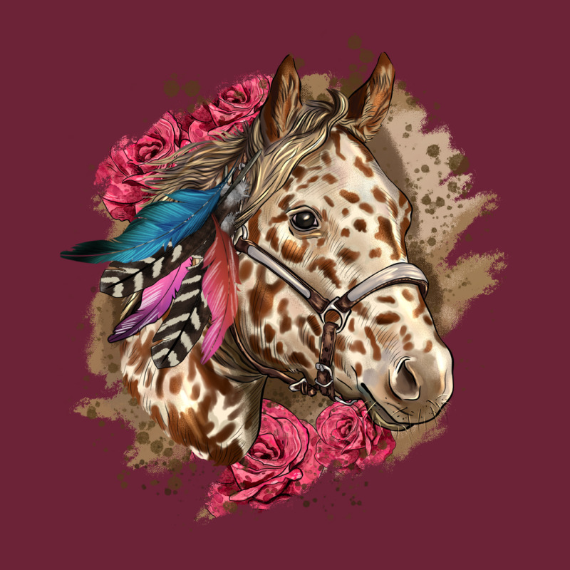 Floral Appaloosa Horse With Feathers Long Sleeve Tee by LillyAllenDesigns | Teevron
