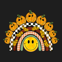 Fall Smiley Face Groovy Rainbow Heavyweight Hoodie | Teevron