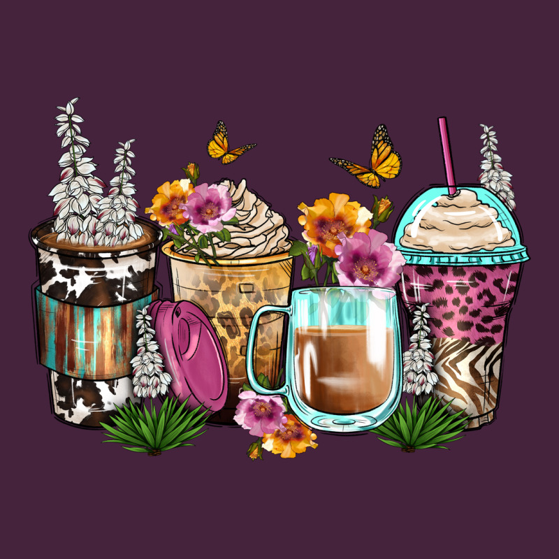 Floral Coffee Cups Premium Tee by Zillion Design Studio | Teevron