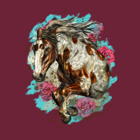 Mustang Horse With Floral Background Long Sleeve Tee | Teevron