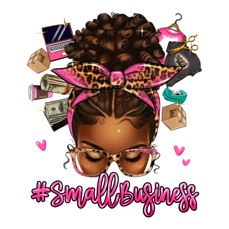 Small Business Afro Messy Bun Ladies Tee by texasbilliewilder | Teevron