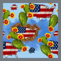 Usa Map Cactus And Sunflower Seamless Pattern Heavyweight Sweatshirt | Teevron