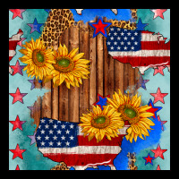 Usa Map With Sunflowers And Leopard Seamless Pattern Heavyweight Sweatshirt | Teevron