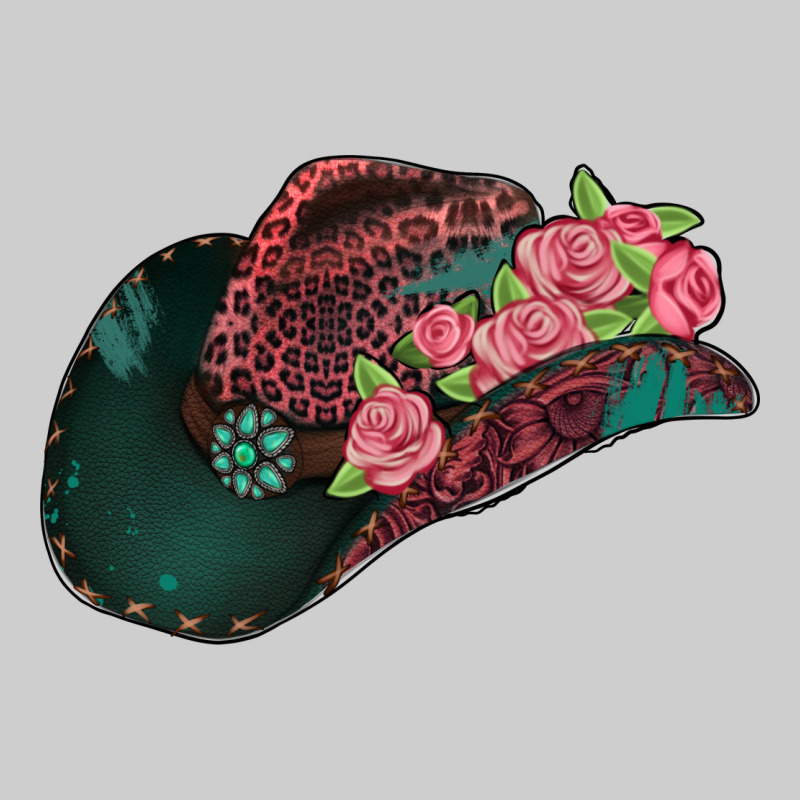 Leopard Flowers Cowboy Hat Premium Sweatshirt by Jasminsmagicworld | Teevron
