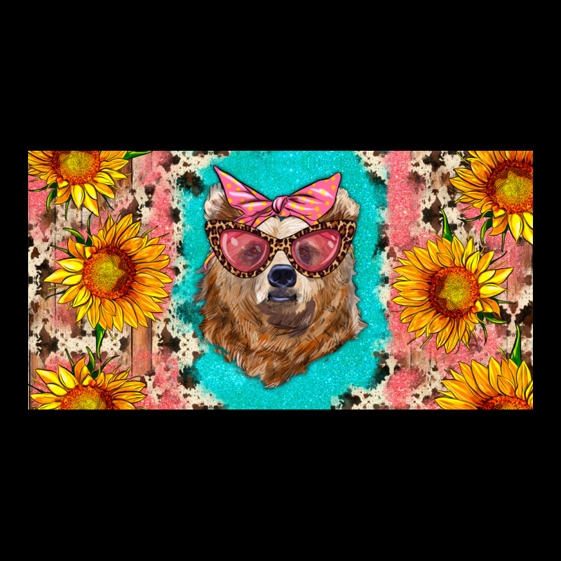 Mama Bear With Sunflowers And Glasses License Plate Heavy Core Tee by Artiststas | Teevron