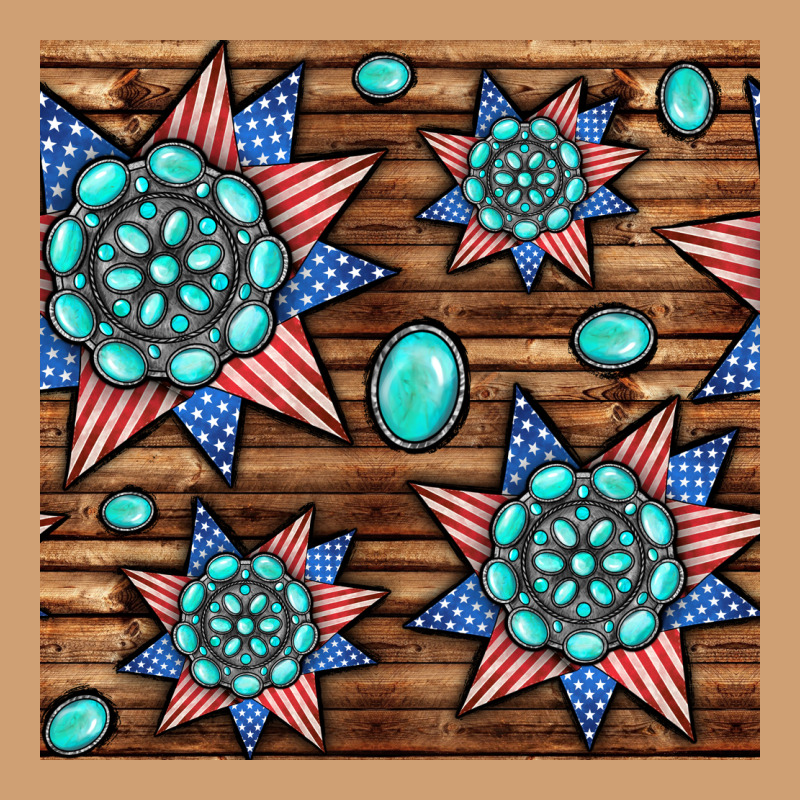 4th Of July Turquoise Gemstone Seamless Pattern Vintage Tee by BundleAndBundleShop | Teevron