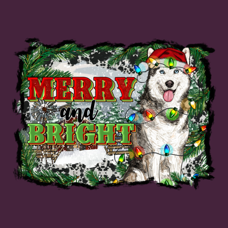 Merry And Bright Husky Farm  Background Premium Tee by RanaPortraitStore | Teevron