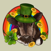 St Patricks Day Baby Cow Shamrock Rainbow Gold Heavy Core Tee | Teevron