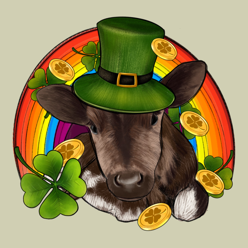 St Patricks Day Baby Cow Shamrock Rainbow Gold Heavy Core Tee by RanaPortraitStore | Teevron