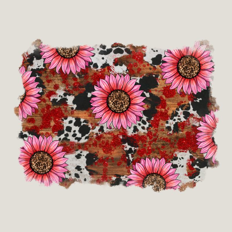 Valentine's Day Sunflowers Leopard Cowhide Background Heavy Core Tee by RanaPortraitStore | Teevron